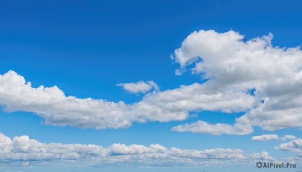 monochrome,outdoors,sky,day,cloud,signature,blue sky,no humans,cloudy sky,scenery,blue theme,horizon,cumulonimbus cloud