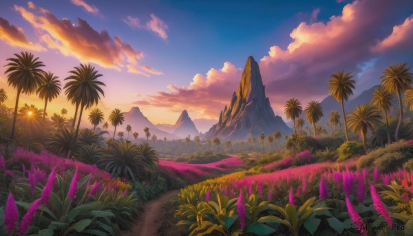 Sunset outdoors brought to life with a captivating unique subject