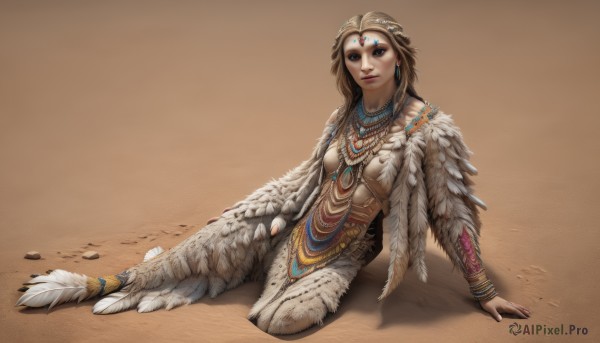 A glimpse of a female in a picturesque dynamic scene