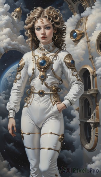 A female surrounded by a captivating cloud