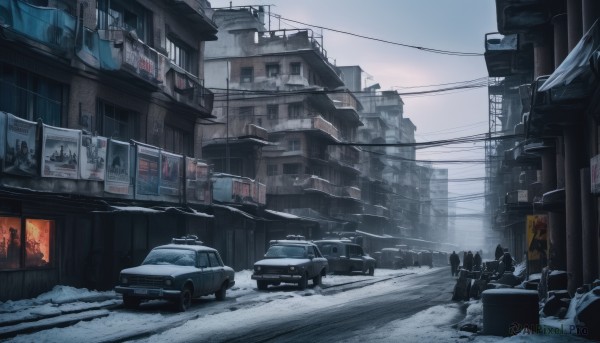 Image of a motor vehicle in a fresh snowy day