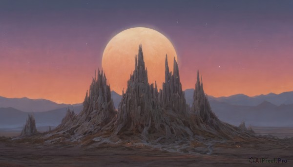 Image of a landscape in a fresh sunset outdoors