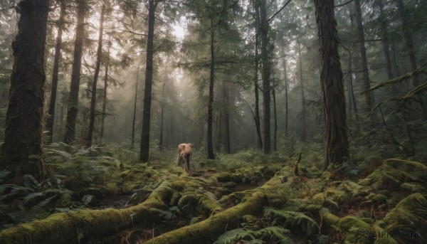 outdoors, tree, no humans, animal, sunlight, plant, nature, scenery, forest, horse, deer