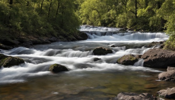 A unique view of a waterfall in day