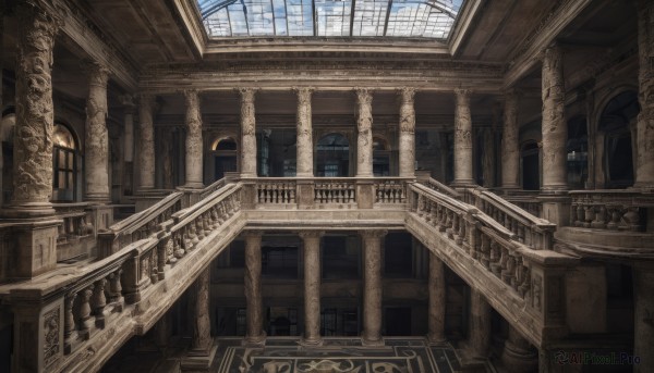 An iconic indoors framed by a calm day