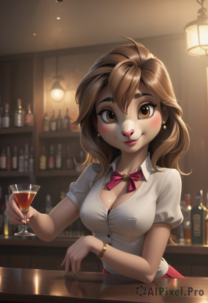 A female surrounded by a serene dynamic scene