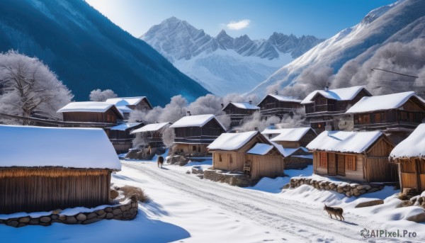 A stunning portrayal of a landscape in a breathtaking snowy day