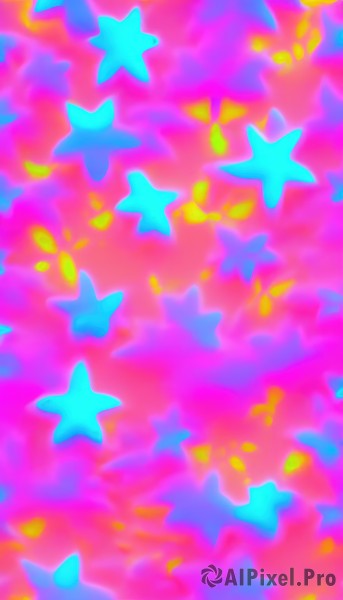 solo,star (symbol),petals,no humans,pink background,musical note,pink theme,colorful,pokemon (creature),glowing,multicolored background,abstract