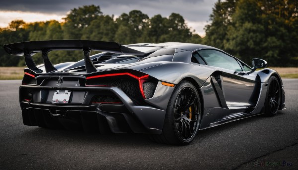 A motor vehicle caught in a breathtaking outdoors