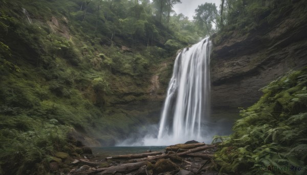 A waterfall caught in a breathtaking day