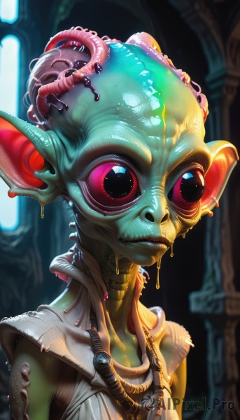 A alien in a tranquil dynamic scene