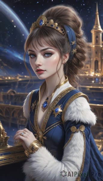 A idyllic female within a beautiful dynamic scene