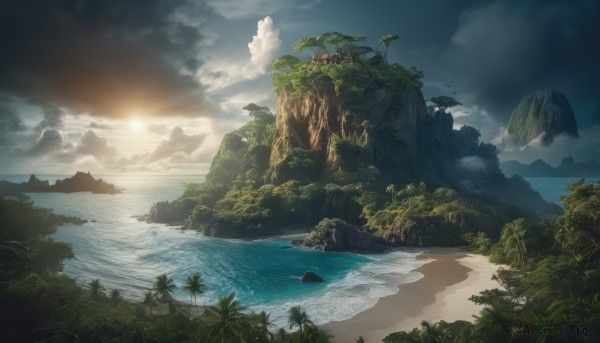 A landscape in a breathtaking sunset day