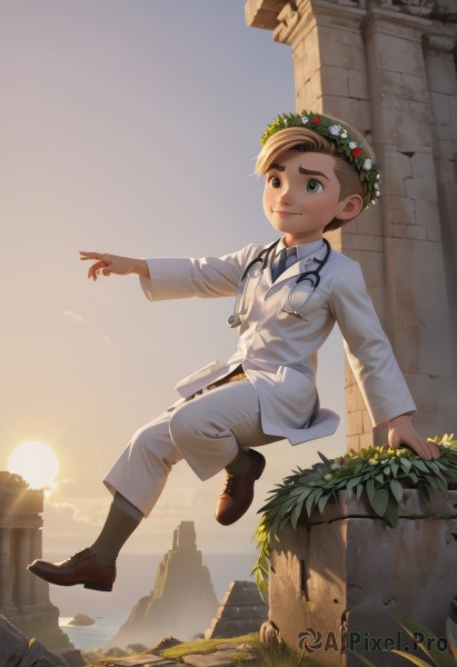 A stunning male captured in sunset outdoors