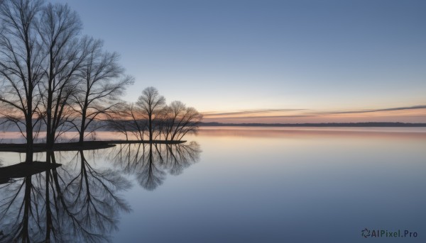 A landscape caught in a peaceful sunset day