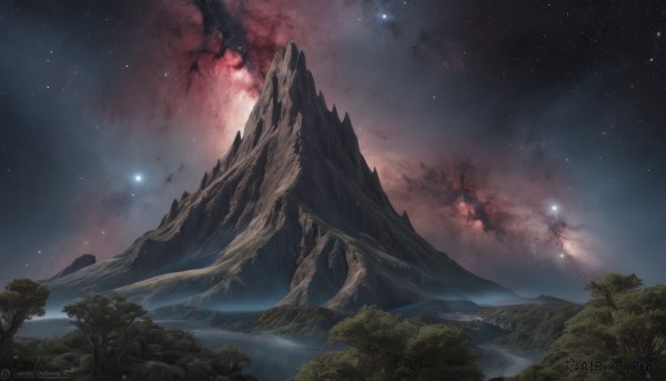 A landscape captured beautifully in a inviting fiery outdoors