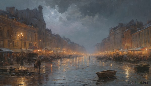 Image of a boat in a beautiful rainy outdoors