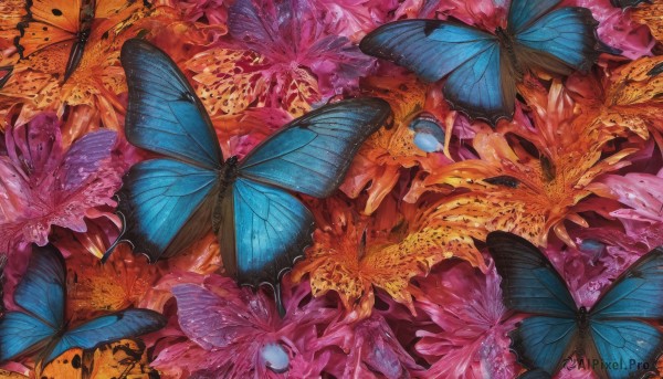 The wonder of a butterfly in a peaceful dynamic scene