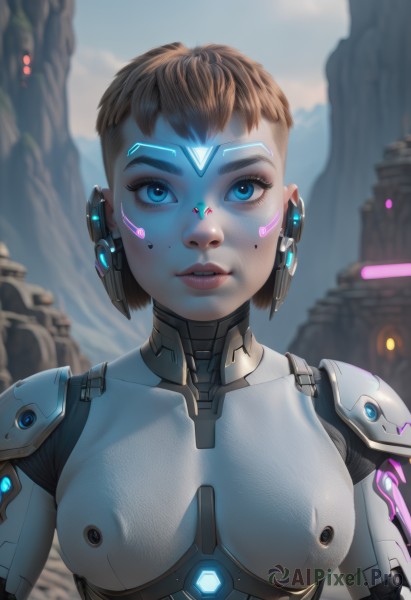 A cyborg portrayed in a inviting day