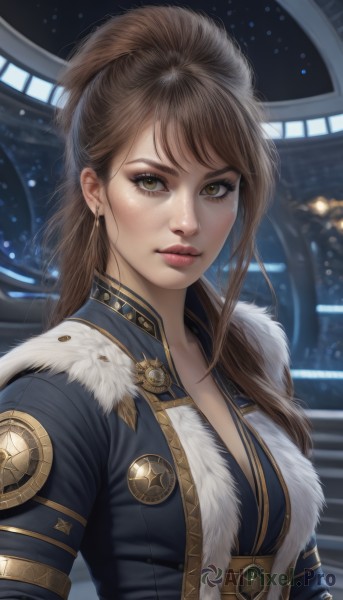 A serene dynamic scene featuring a female
