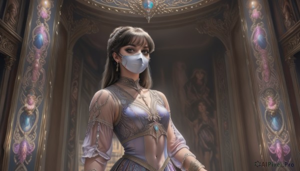 The serene presence of a female in a breathtaking dynamic scene