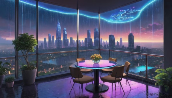 A captivating indoors within rainy scenery