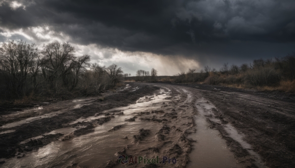 outdoors,sky,day,cloud,water,tree,no humans,beach,sunlight,cloudy sky,grass,nature,scenery,forest,road,river,landscape,shore,building,light rays,sunbeam,ruins