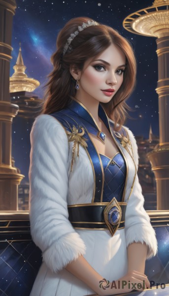 A captivating female within night sky
