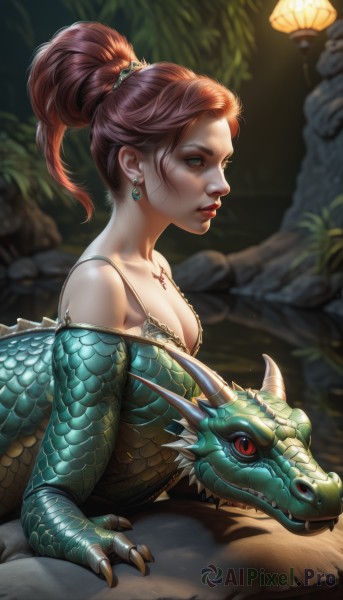 A dragon set against the backdrop of a serene tree