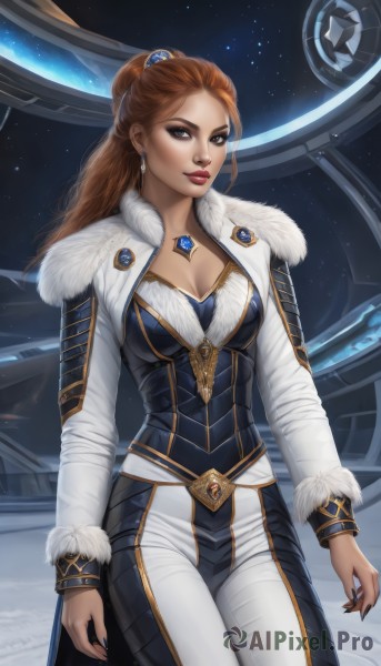 A female set against the backdrop of a captivating dynamic scene