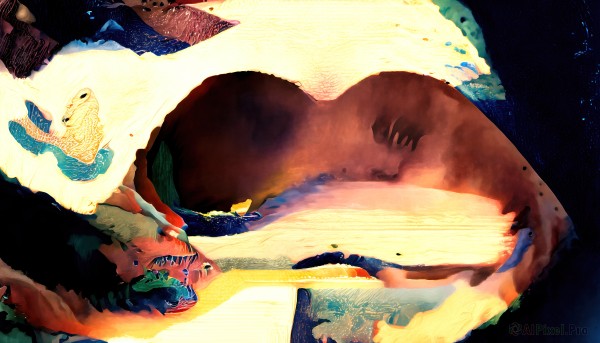 Scenery brought to life with a serene female
