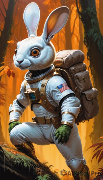 A stunning portrayal of a astronaut in a lush outdoors