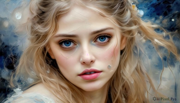 A female portrayed in a refreshing dynamic scene
