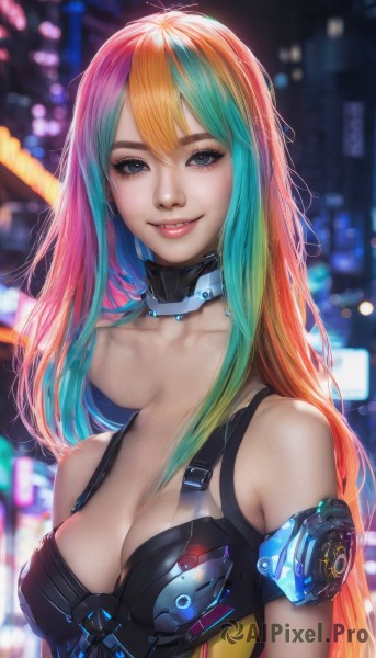 A cyborg captured in a dynamic outdoors