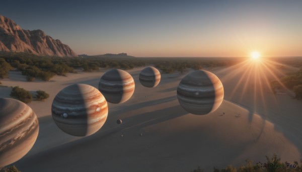 The timeless beauty of a landscape in a picturesque sunset outdoors