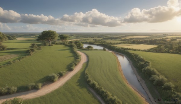 A calm sunset day highlighting a landscape