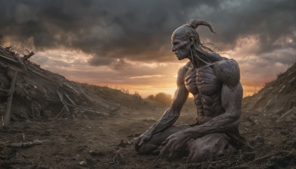 Image of a male in a fresh sunset outdoors