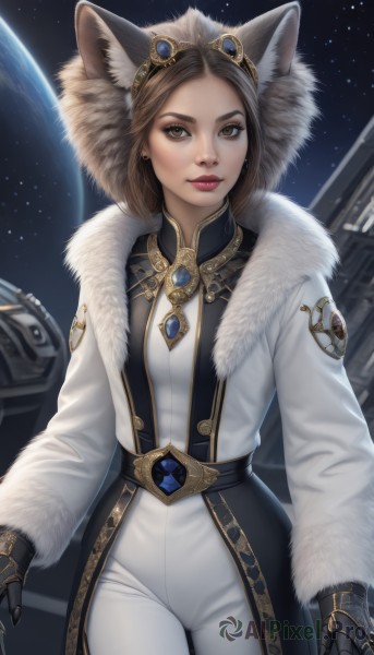 A female caught in a peaceful dynamic scene