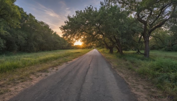 A striking sunset day featuring the elegance of a landscape