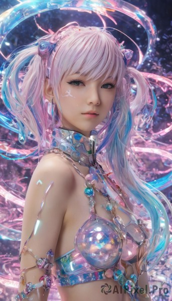 A female set against the backdrop of a serene dynamic scene