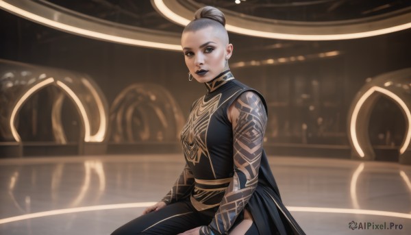 A peaceful image of a female in dynamic scene