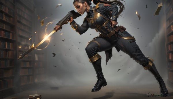 The wonder of a female in a bold smoke