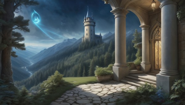A dynamic view of a landscape in outdoors