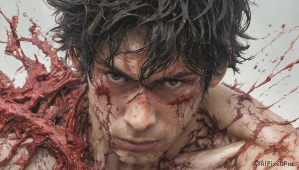 A unique view of a male in dynamic scene