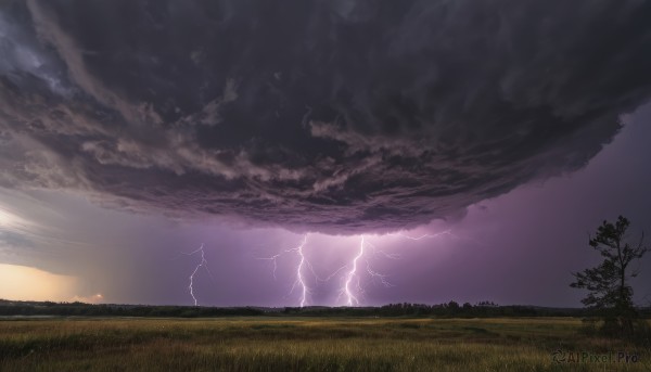 The beauty of a lightning set in a captivating sunset outdoors