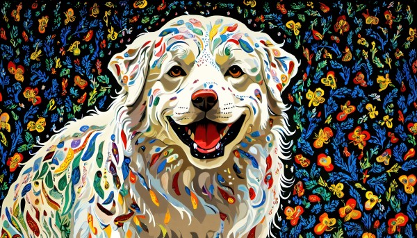 A dog captured in a enchanting dynamic scene