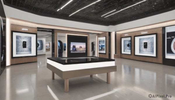A indoors framed by the beauty of a calm rainy scenery