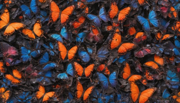 A vivid dynamic scene highlighting a butterfly