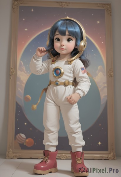 A stunning portrayal of a child in a breathtaking dynamic scene