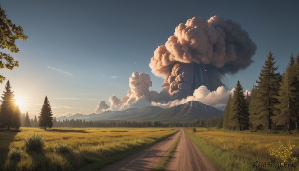A landscape captured beautifully in a dynamic sunset day